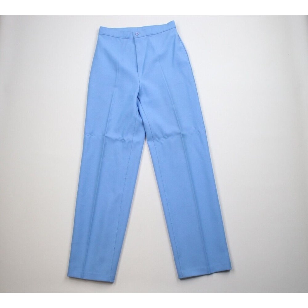 Vintage 70s Levis Womens 14 Distressed Knit Wide Leg Flared Chino Pants Blue USA